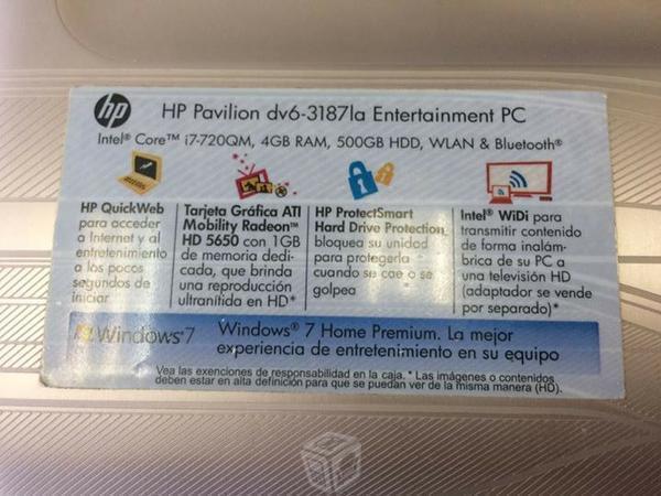 HP Pavilion dv6 core i7 RAM 4GB