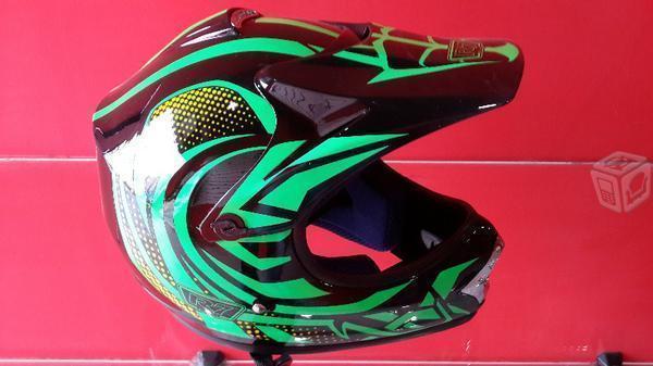 Casco Cross R7 Racing Talla Xl Dot Verde Negro