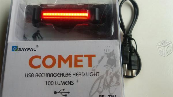 Luz para bicicleta recargable por medio de usb