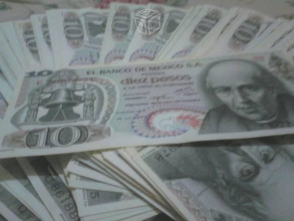 20 billetes de 10 pesos en excelente estado