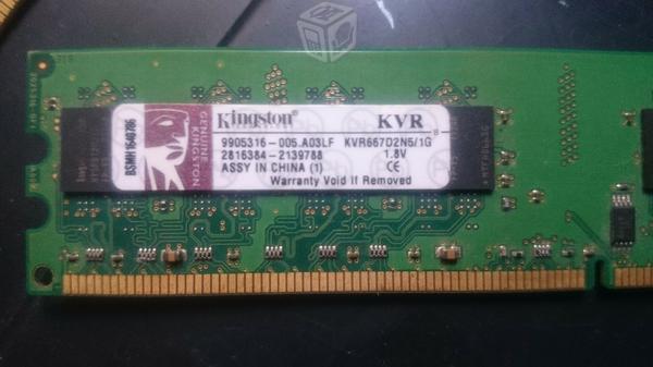 Memoria RAM Kingston ddr2 kvr667d2n5/1g