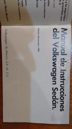 Manual de propietario vocho 1983