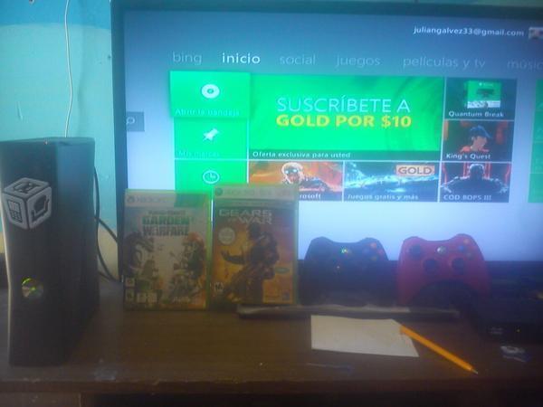 Xbox 360 slim funcionando al cambio