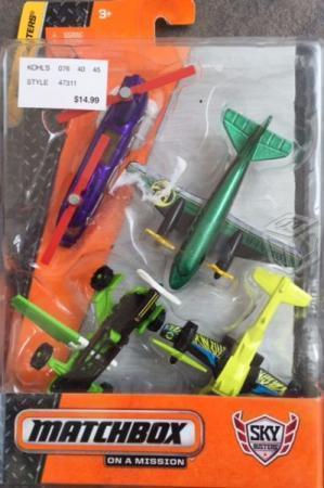 Paquete Aviones y Heli Matchbox Skybusters 4 Pack