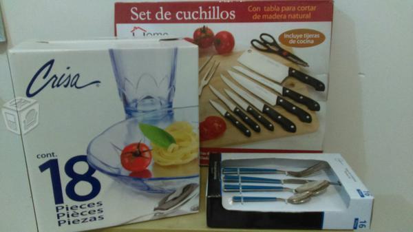 Set de cuchillos, vajilla y cubiertos NUEVOS