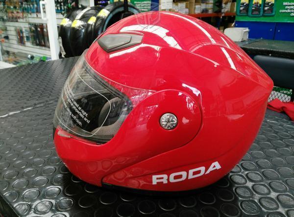 Casco roda abatible rojo