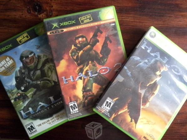 Videojuegos halo1, halo2 y halo3 para xbox