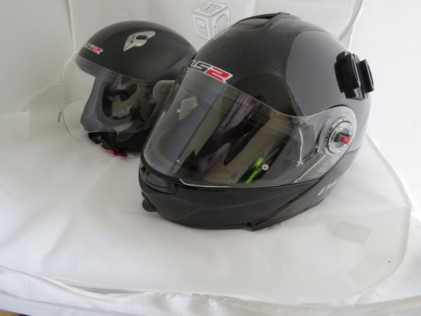 3 cascos para moto marca LS2