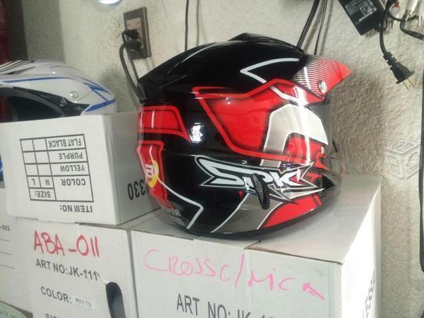 Casco cross bici moto gotcha rojo con negro