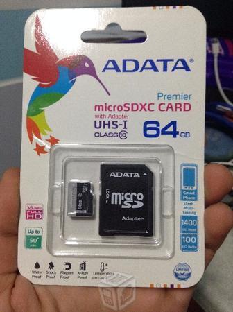 Memoria ADATA Micro SD Clase 10 de 64gb NUEVA