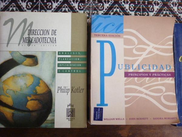 3 libros de Publicidad y Mercadotecnia Usados