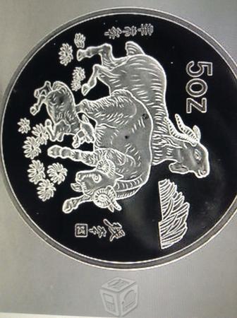5 onzas Plata Moneda china Zodiacal Ley .999