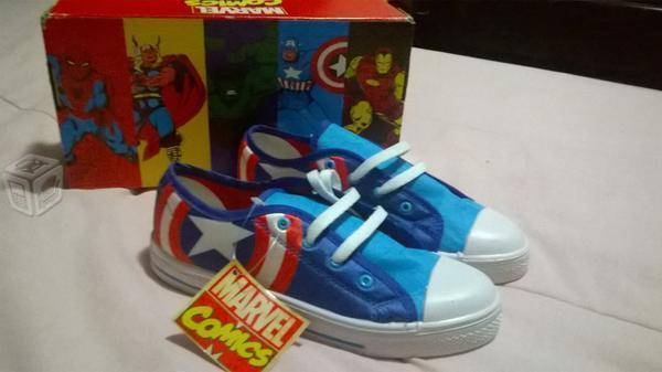 Tenis Nuevos Marvel Comics capital america talla 3