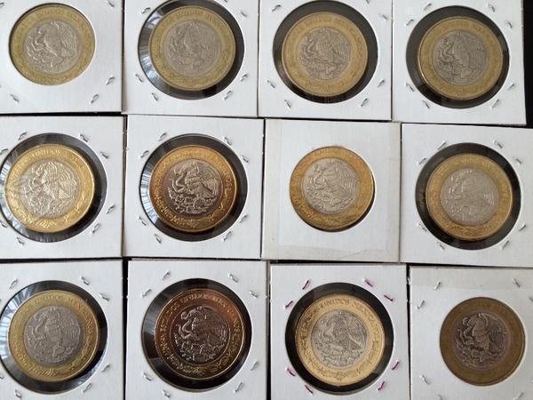 Colección de monedas bimetalicas