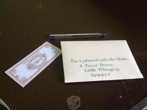 Carta aceptacion Hogwarts de Harry Potter