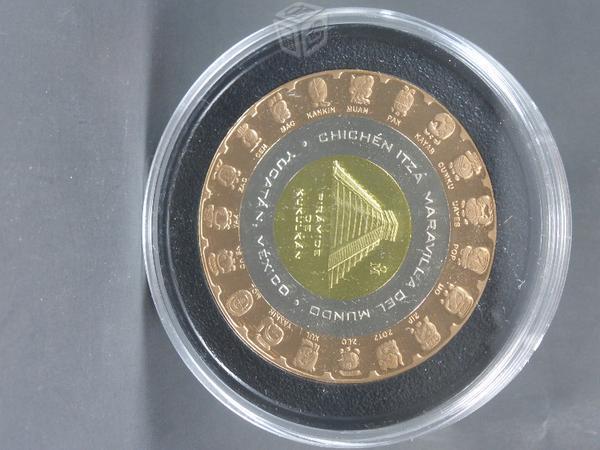 Medalla trimetálica cultura maya casa de moneda