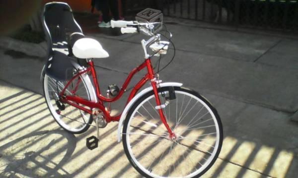 Bicicleta Vintage 26 Faro LED y Asiento de Bebe