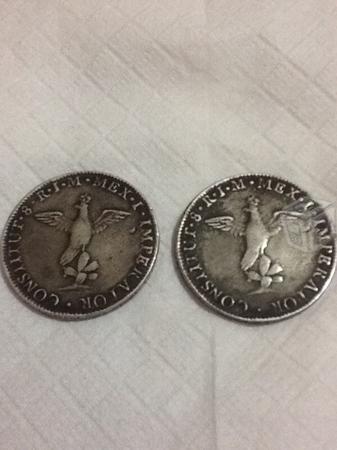 Monedas 8 reales Iturbide 1822 Águila del pollito
