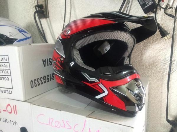 Casco cross bici moto gotcha rojo con negro