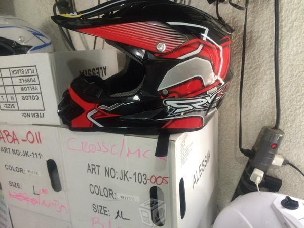 Casco cross bici moto gotcha rojo con negro