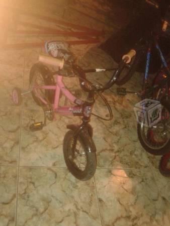Bici para niña monster c/ruedas entrenadoras r12