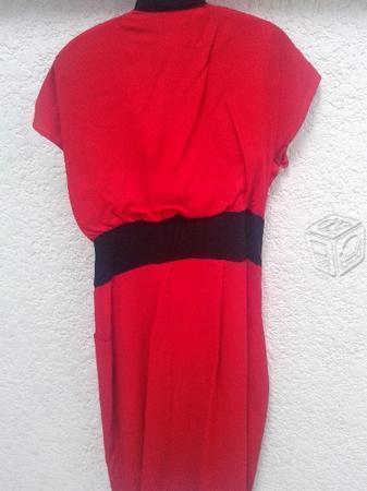 Vestido rojo con franja negra talla 9