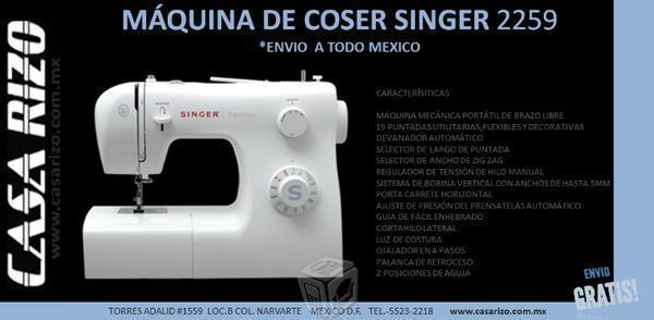 Máquinas de coser >>Singer mod 2259 >> Nueva