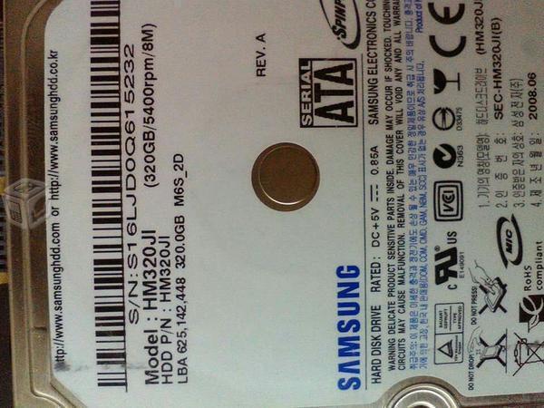 Disco duro Samsung de 320 gb