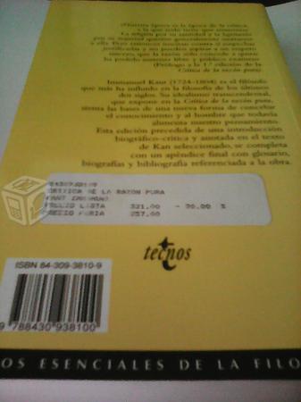 Libro: Crítica de la razón pura