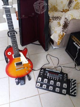 Guitarra eléctrica Epiphone Les Paul 100 y pedaler
