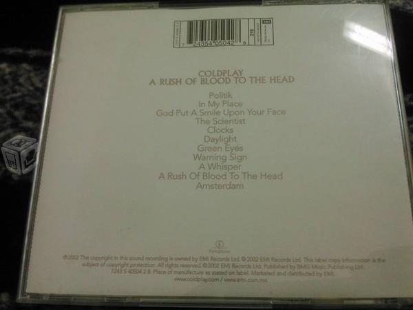 Coldplay cd a rush of blood to the head