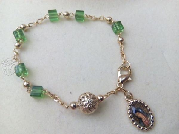 Pulsera virgen de gpe verde