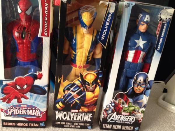 Spiderman capitán América y Wolverine