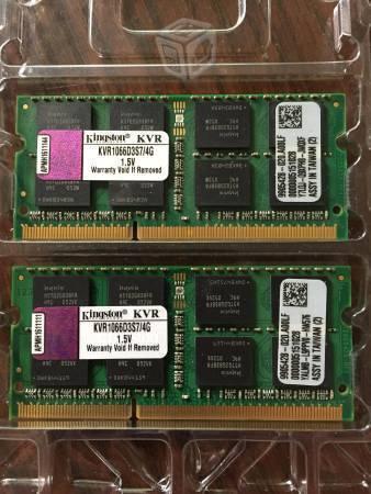 Memoria RAM 2x4GBs para portátiles