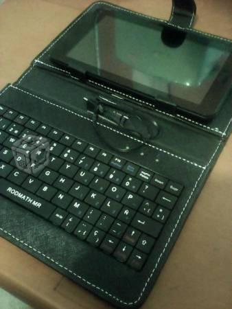 Tablet rodmath color negro, funda teclado