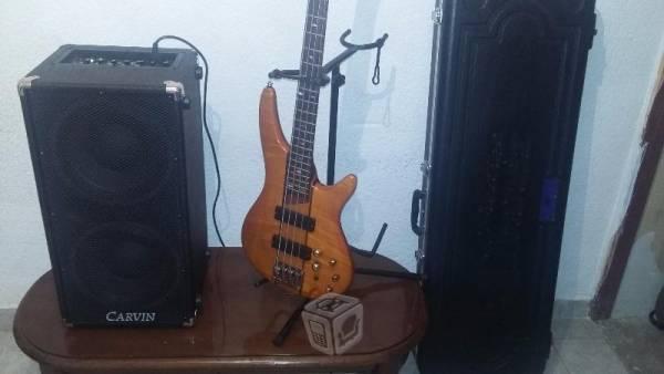 Amplificador carvin con ibanez sr700am y estuche