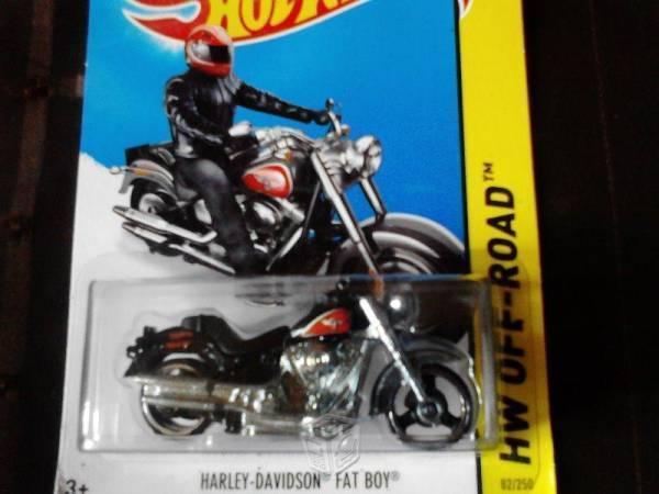 Hot Wheels Harley Davidson Fat-Boy Negra