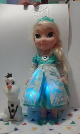 Muñeca elsa frozen vestido luminoso