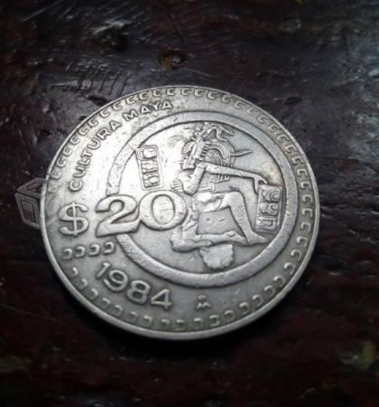 Lote 20 monedas de 20 pesos cultura maya