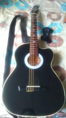 Gitarra acustica con estuche y cuerdas