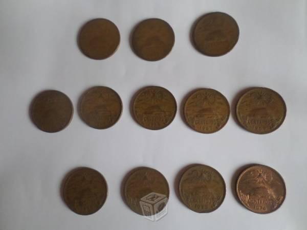 Set de 12 monedas de cobre de 20 centavos México
