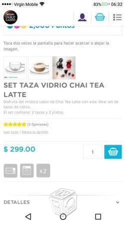 Set tazas de vidrio de Chai Tea Latte