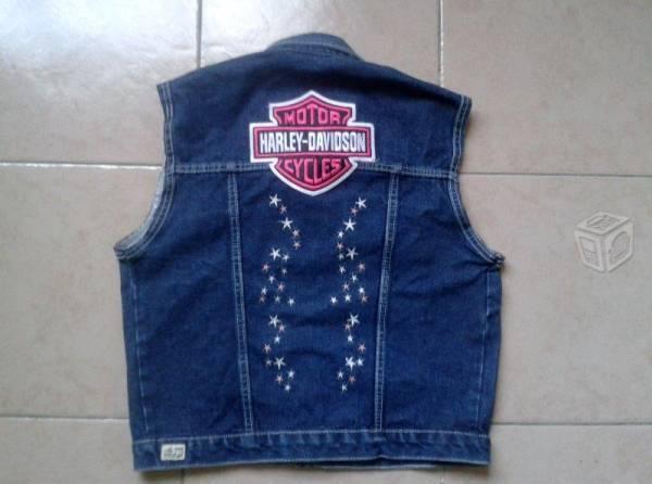 Chaleco con parches bordados harley davidson