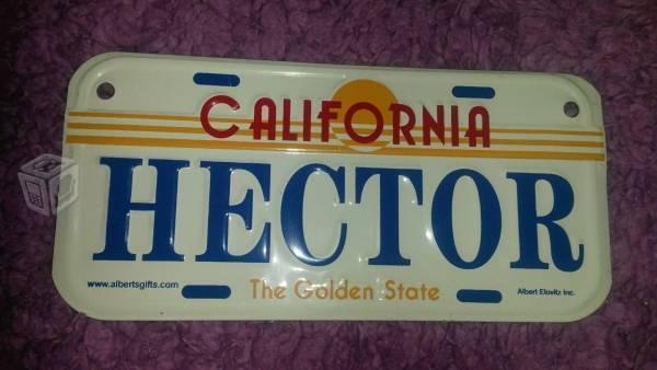 Placa de california con nombre grabado 