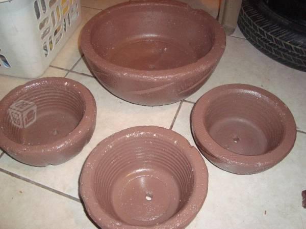 4 floreros de Cantera