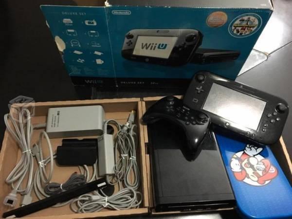 Wii U Deluxe Set Negro con un control adicional