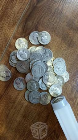 Monedas de 25 centavos americanas de plata