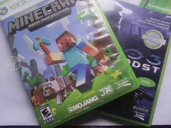 Minecraft y halo ODST para xbox 360