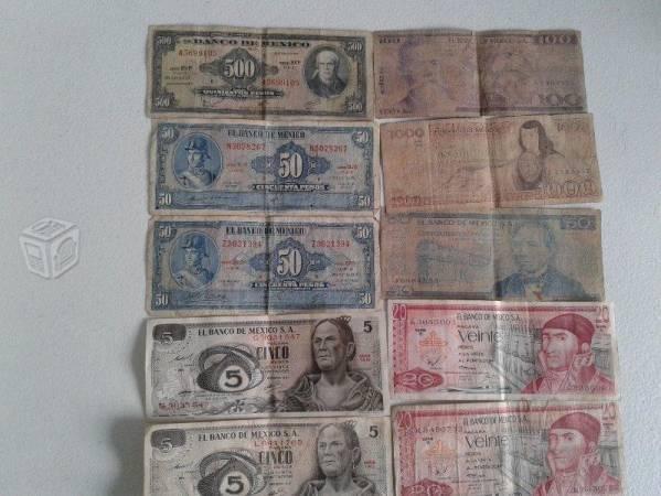Lote de 16 billetes antiguos nacionales