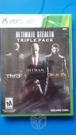 3 en 1 Hitman Absolution Deus Ex Thief XBOX Nuevos